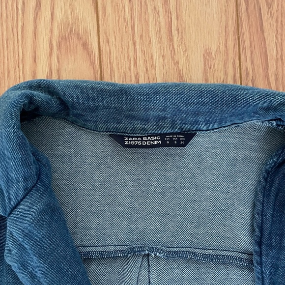 Zara Chambray Long Duster Jacket - Picture 3 of 5